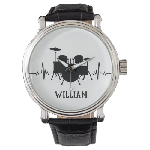 Drums Heartbeat with Custom Name _  Watch