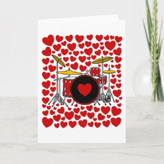 Drums Hearts Drummer Valentines Anniversary Card