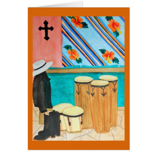 Drums in Panama "After the Gig" Watercolor (Front)