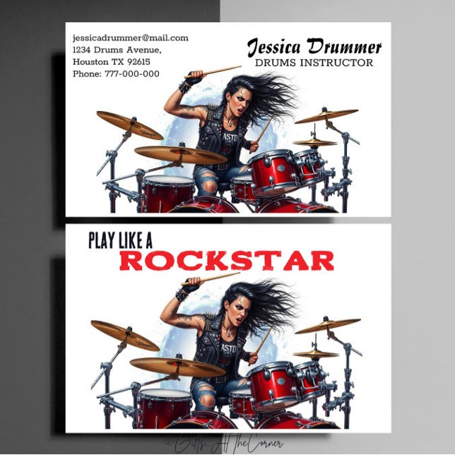 Drums Instructor Business Card (Creator Uploaded)