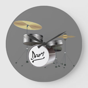 drums-instruments-music-drum large clock