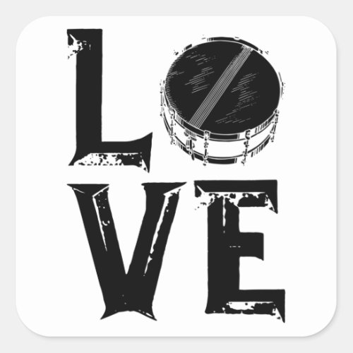Drums Love  Drummer Musician Gifts Square Sticker