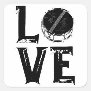 Drums Love   Drummer Musician Gifts Square Sticker
