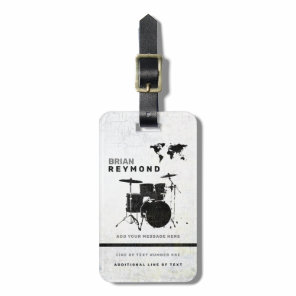 Drums luggage-tag drummer musician Travel Luggage Tag