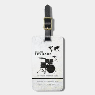 Drums luggage-tag drummer musician Travel Luggage Tag