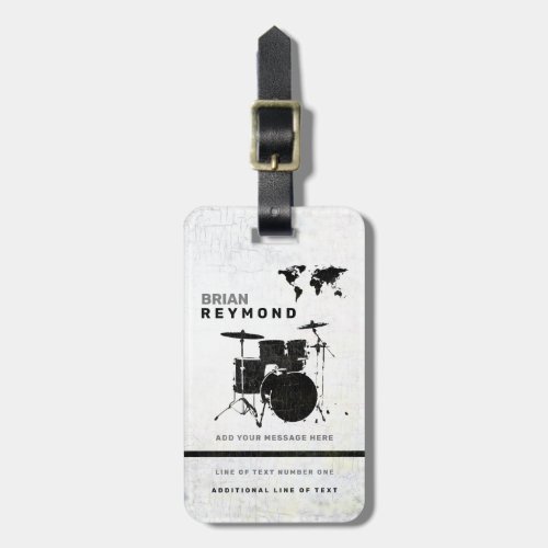 Drums luggage_tag drummer musician Travel Luggage Tag