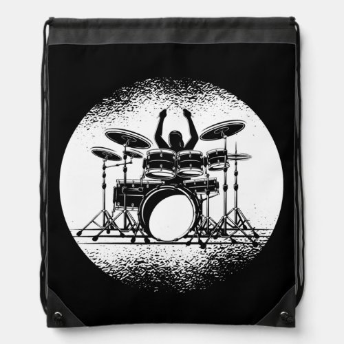 Drums Men Women Drum Kit Music Gift  Drawstring Bag