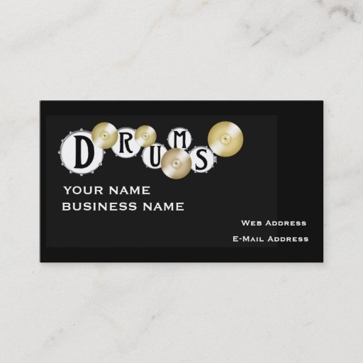 Customizable Drums - Music Business Card