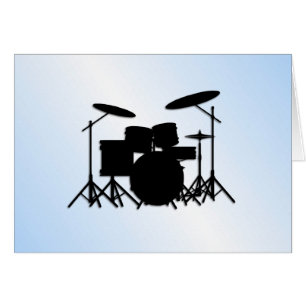 Drums Music Design Blue Cards