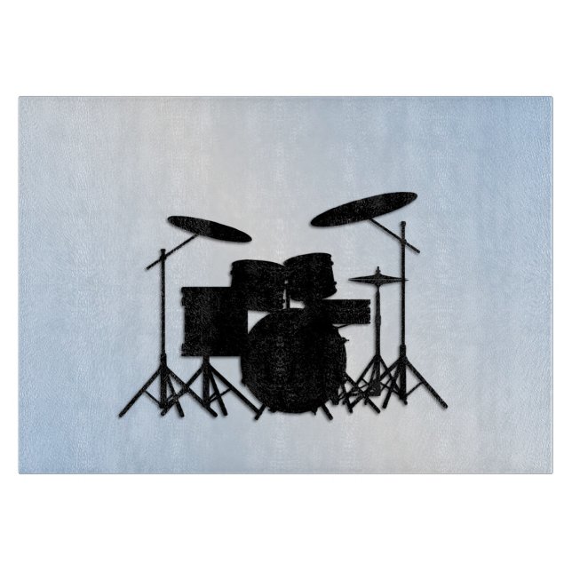 Drums Music Design Blue Cutting Board (Front)