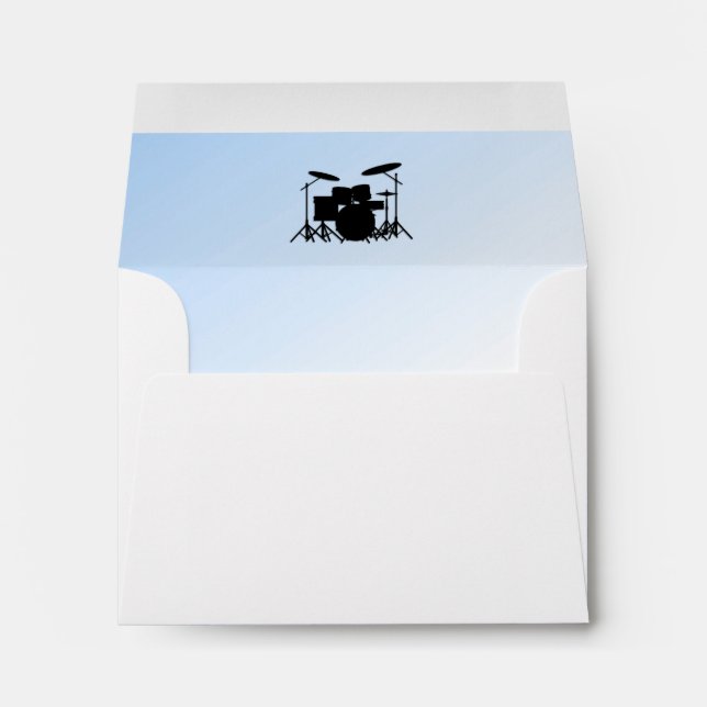 Drums Music Design Blue Envelope (Back (Bottom))