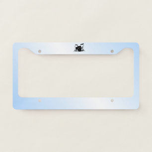 Drums Music Design Blue License Plate Frame