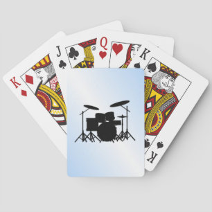 Drums Music Design Blue Poker Cards