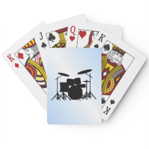 Drums Music Design Blue Poker Cards