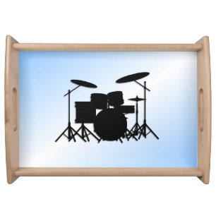 Drums Music Design Blue Serving Tray