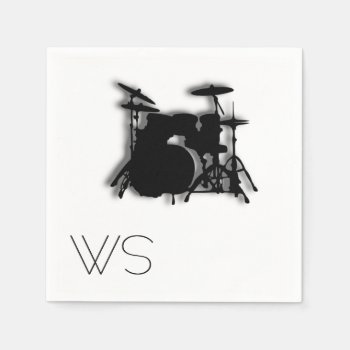 Drums Music Design Monogram Napkin
