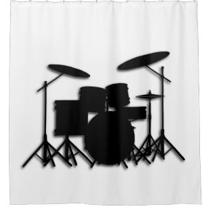 Drum Set Bathroom Accessories Zazzle Drums Music Design Shower Curtain