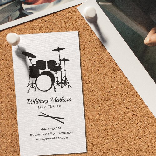 Drums Music Teacher  Drummer Instructor Business Card