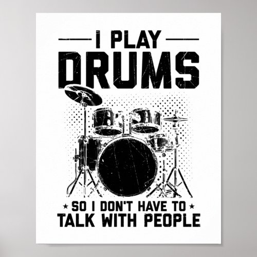 Drums  Musical Instrument Drummer Gift Poster