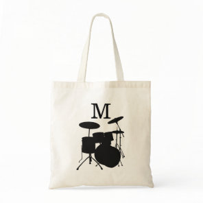 Drums Musical Instruments Teacher Student Monogram Tote Bag