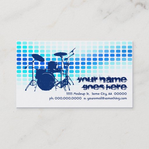 Customizable drums : musicmeterz business card templates
