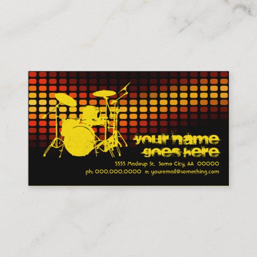 Customizable drums : musicmeterz business card template