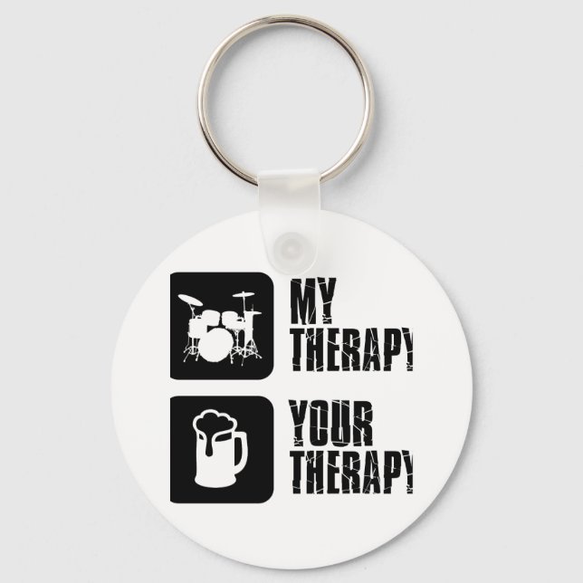 Drums my therapy keychain (Front)