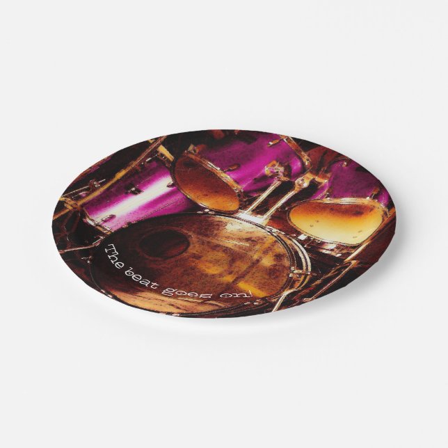 Drums, outdoor jam paper plates (Angled)