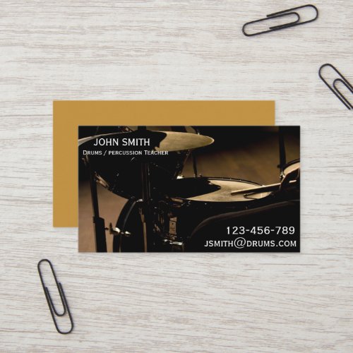 Drums  Percussion Teacher or tutor Business Card