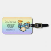 Drums Personalized Custom Bag Tag | Drum Set