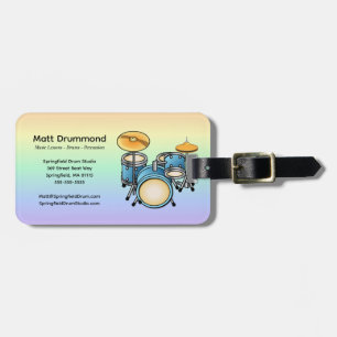 Drums Personalized Custom Bag Tag Drum Set