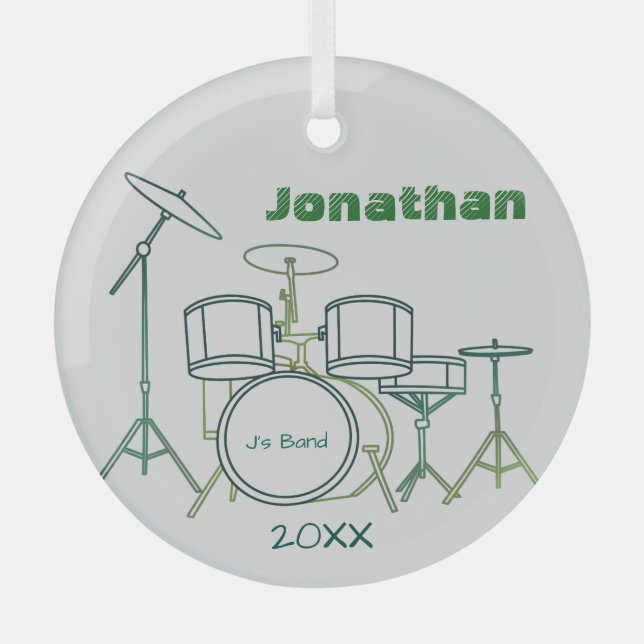 Drums Personalized Ornament (Front)