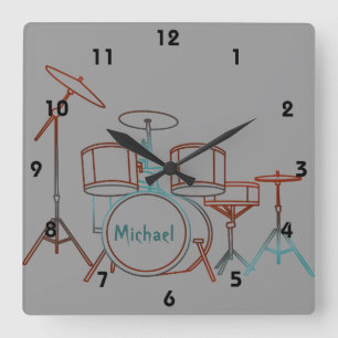 Drums Personalized Wall Clock