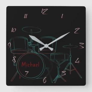 Drums Personalized Wall Clock