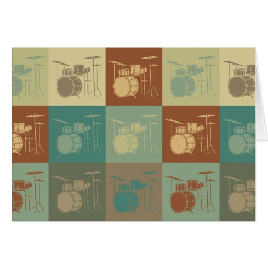 Drums Pop Art Cards (Front Horizontal)