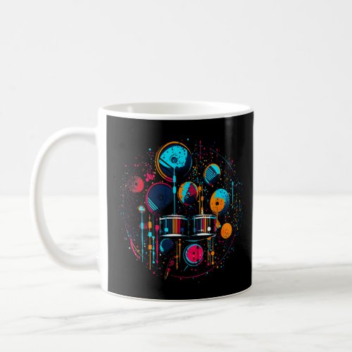 Drums Pop Drummer Bass Drum Kit Kick Symbal Pedal  Coffee Mug