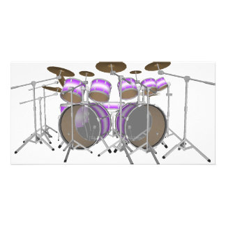 Drums: Purple & White Drum Kit: 3D Model: Card