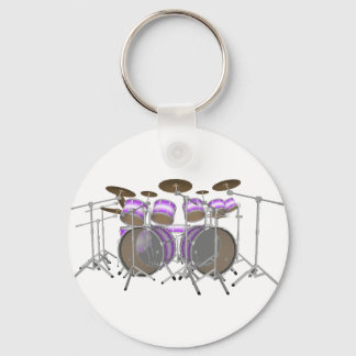 Drums: Purple & White Drum Kit: 3D Model: Keychain