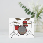 Drums: Red Drum Kit: 3D Model: (Standing Front)