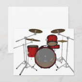 Drums: Red Drum Kit: 3D Model: (Front/Back)