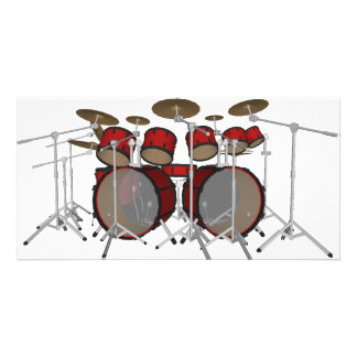 Drums: Red Drum Kit: 3D Model: Card