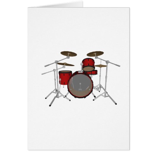 Drums: Red Drum Kit: 3D Model: Cards (Front)
