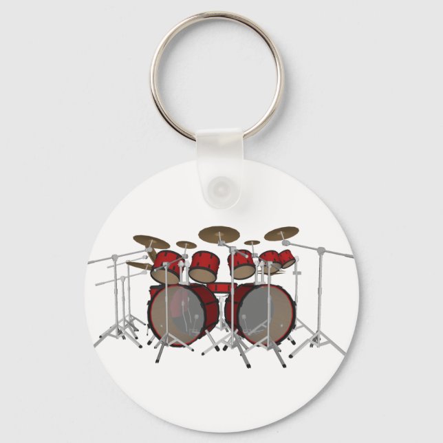 Drums: Red Drum Kit: 3D Model: Keychain (Front)