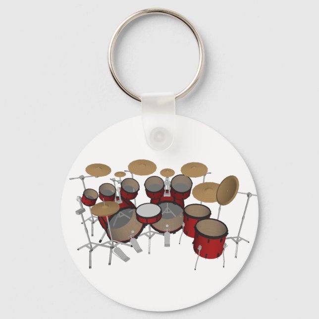 Drums: Red Drum Kit: 3D Model: Keychain (Front)