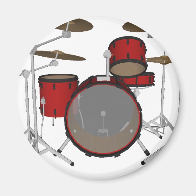 Drums: Red Drum Kit: 3D Model: Magnet (Front)