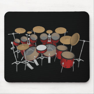 Drums: Red Drum Kit: 3D Model: Mousepad