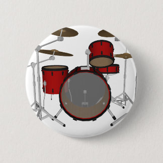 Drums: Red Drum Kit: 3D Model: Pinback Button
