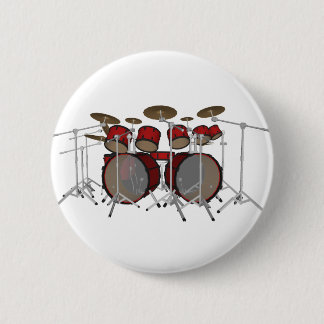 Drums: Red Drum Kit: 3D Model: Pinback Button