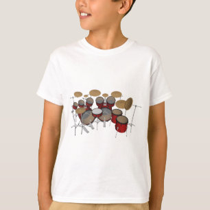 Drums: Red Drum Kit: 3D Model: T-Shirt