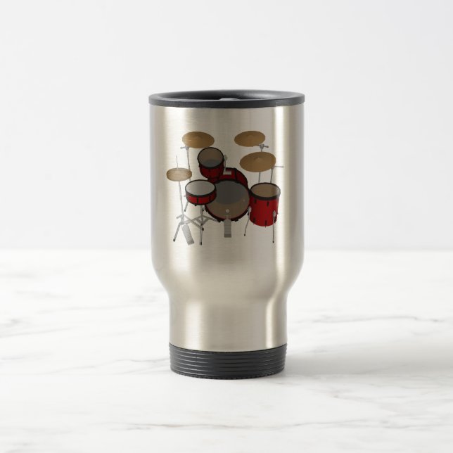 Drums: Red Drum Kit: 3D Model: Travel Mug (Center)